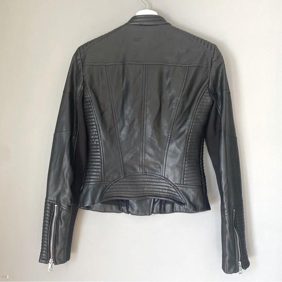 Zara Trafaluc Black Faux Leather Biker Jacket - Picture 3 of 14